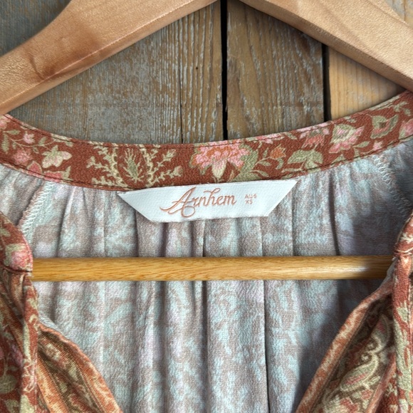 ARNHEM Bohemian Harley blouse in rust rust fall 70s boho blouse - Picture 5 of 10